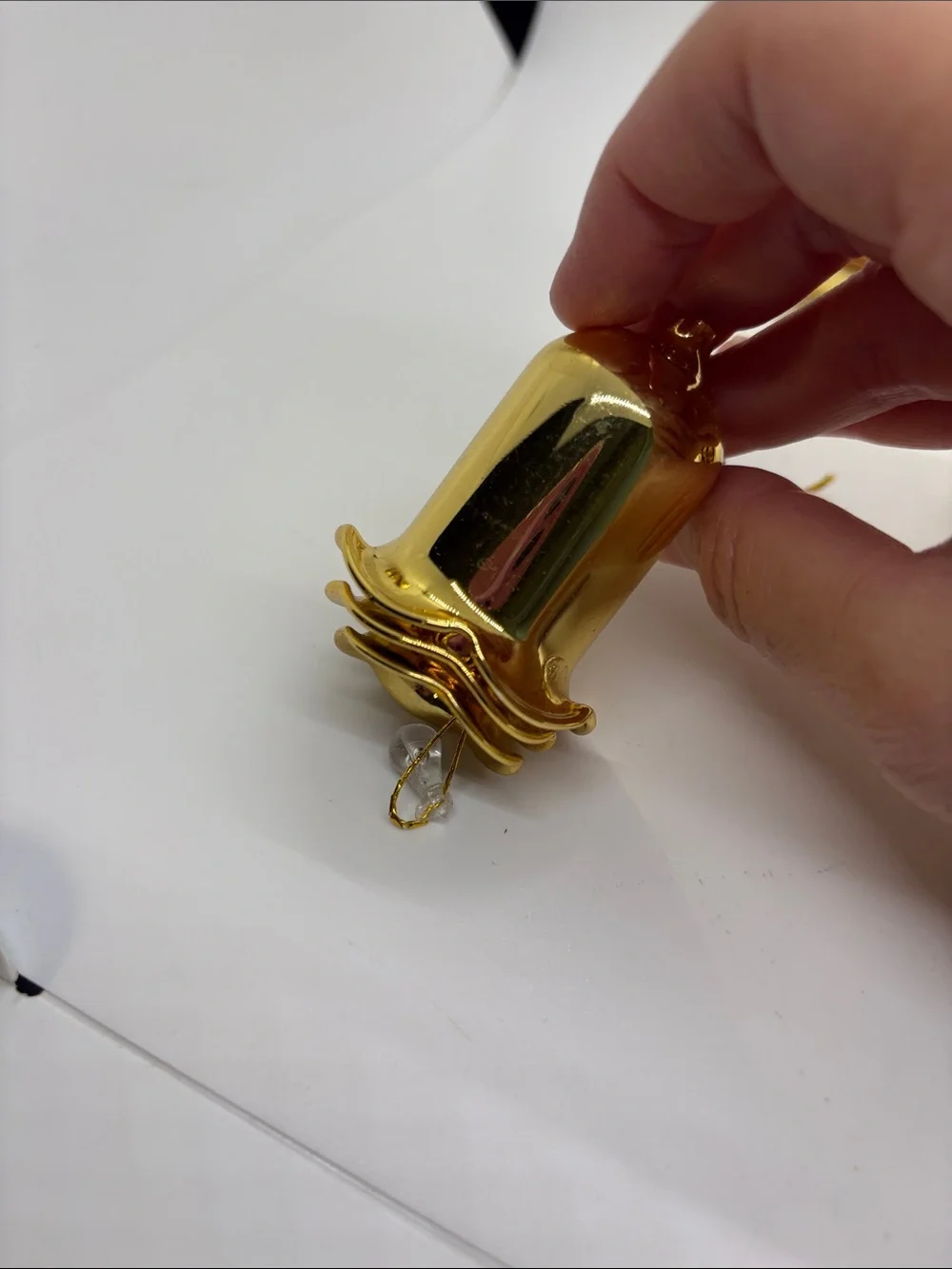 Gold Glass Nesting Bell Christmas Ornaments VTG 4